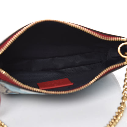Gucci GG Supreme Monogram Blooms Mini Chain Bag Beige Blue Navy Hibiscus Red 5 of 7