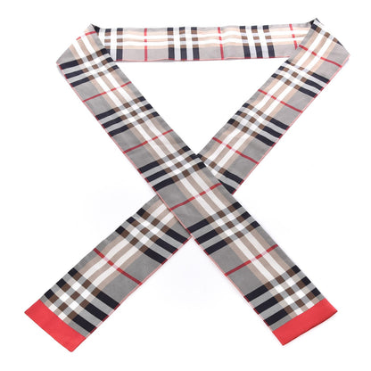Burberry Silk Castleford Check Skinny Scarf Camel 1 of 7