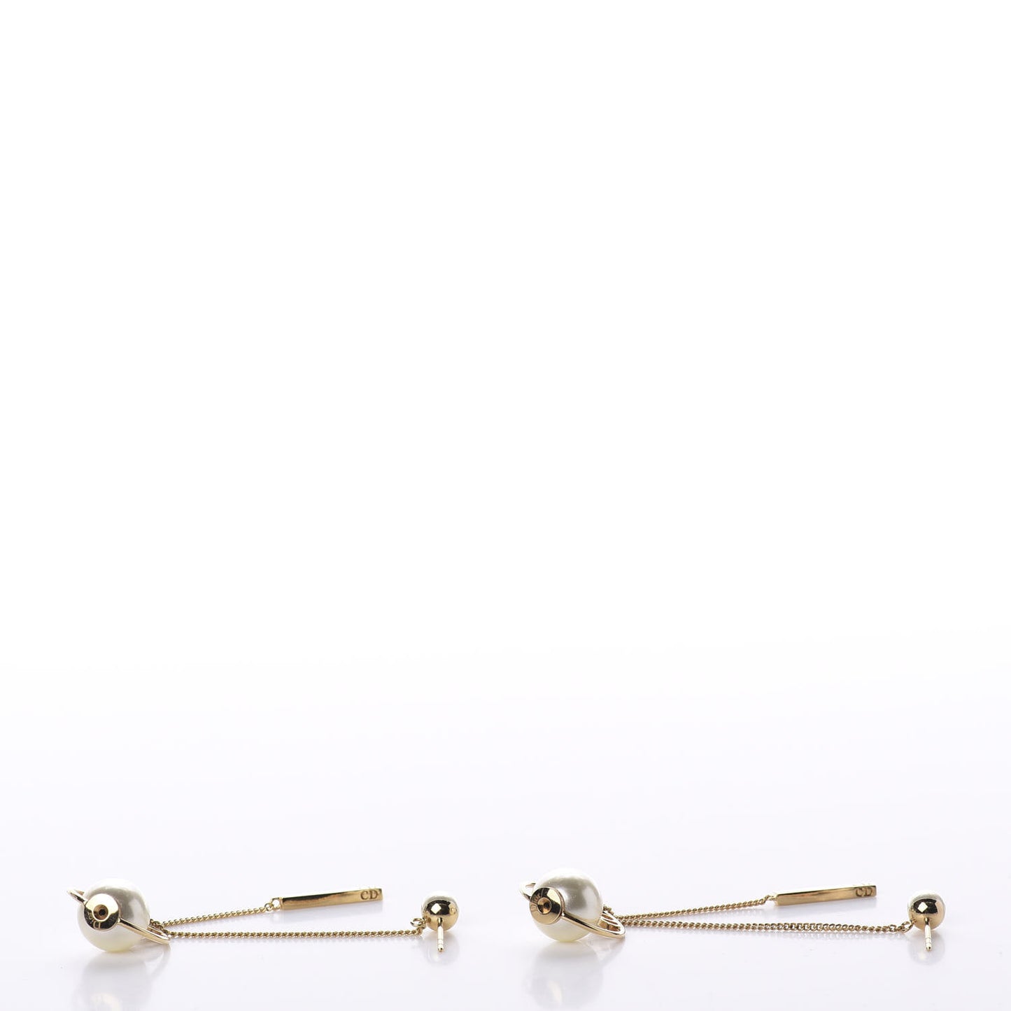 Pearl Tribales Dangle Chain Earrings Gold