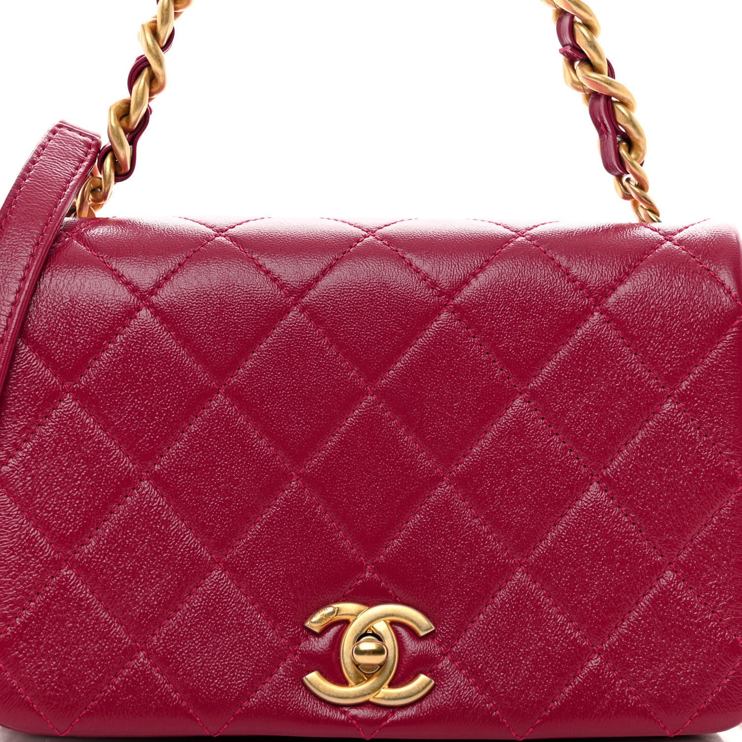 Caviar Quilted Small Fashion Therapy Flap Bag Dark Pink