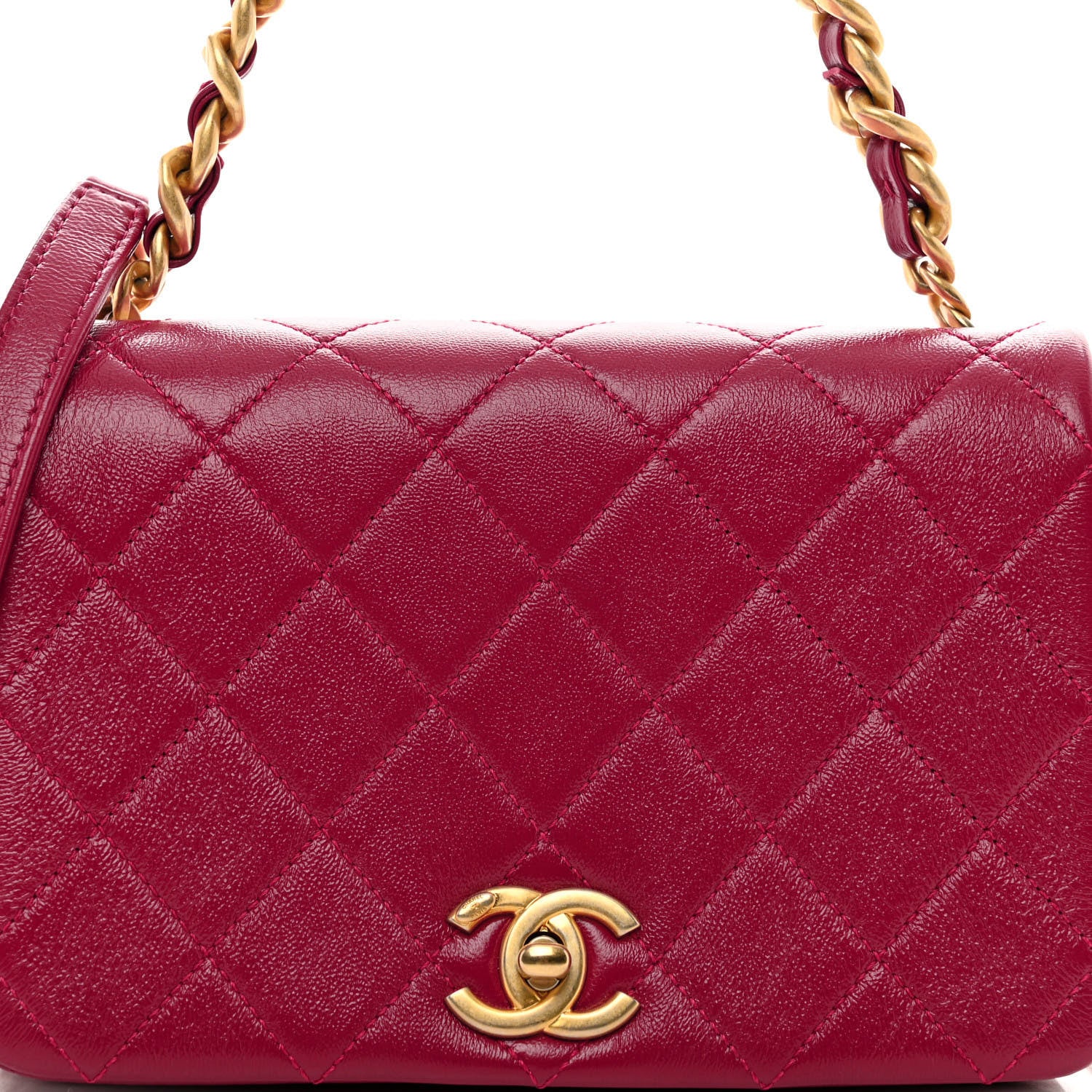 Chanel Caviar Quilted Small Fashion Therapy Flap Bag Dark Pink 8 of 10