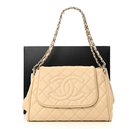 Chanel Caviar Quilted Timeless Accordion Flap Light Beige 11 of 11