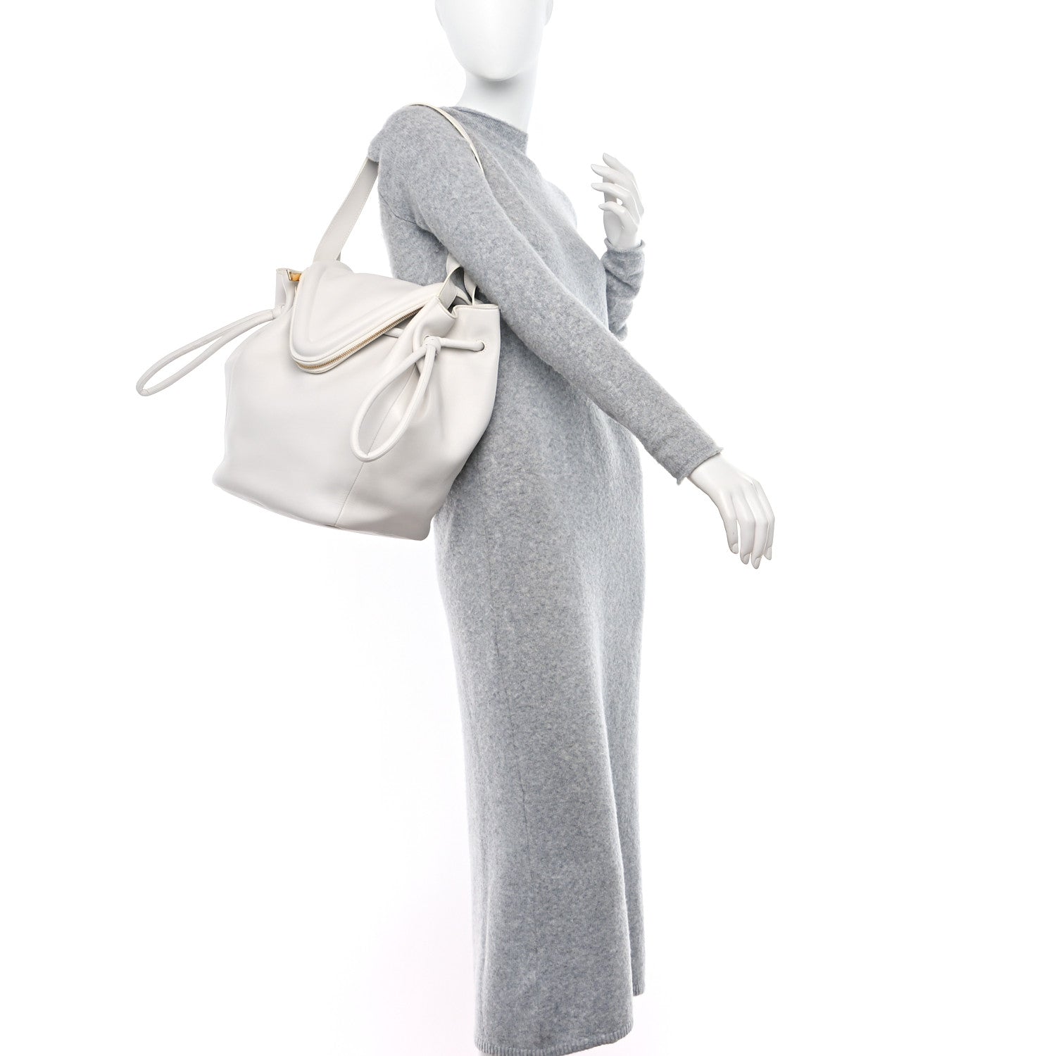 Bottega Veneta Calfskin Large Beak Tote Chalk 2 of 10