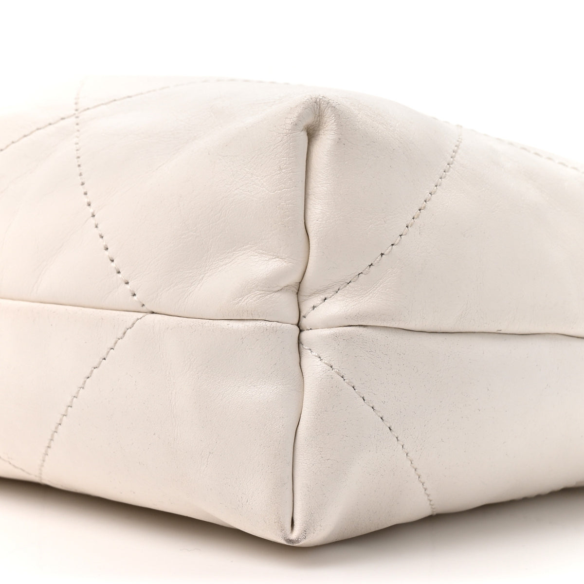 Shiny Calfskin Quilted Small Chanel 22 White