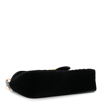 Gucci Velvet Matelasse Mini GG Marmont Shoulder Bag Black 4 of 14