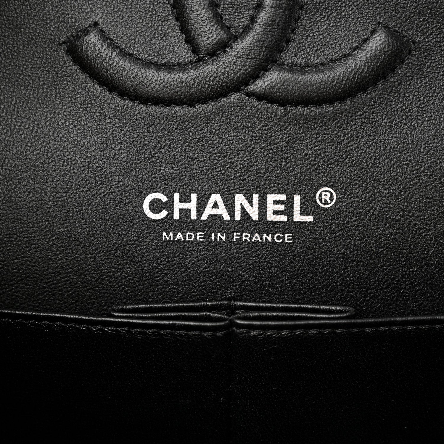 Chanel Calfskin Chevron Quilted Medium Double Flap Black 6 of 12