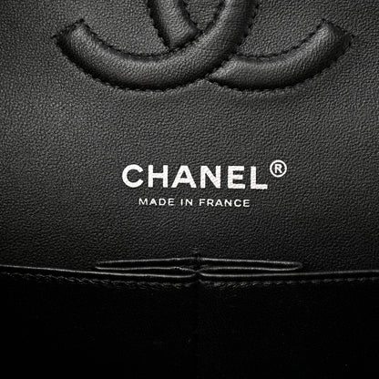 Chanel Calfskin Chevron Quilted Medium Double Flap Black 6 of 12