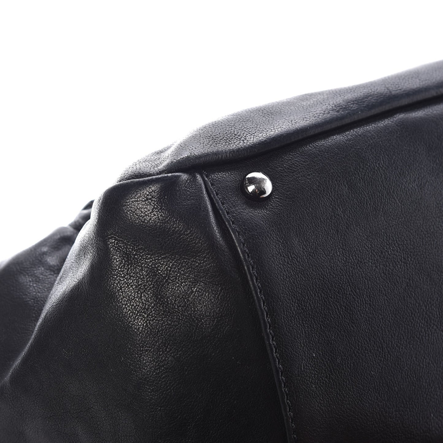 Calfskin Diamond Stitch Accordion Flap Black