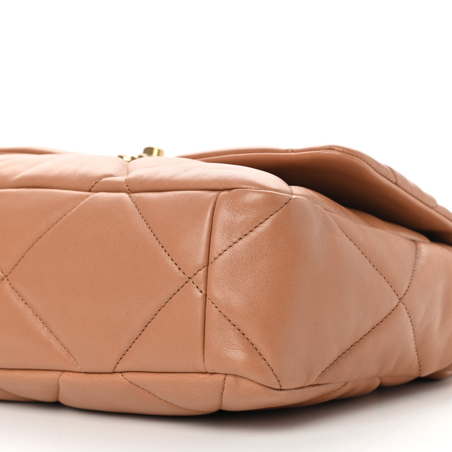 Lambskin Quilted Large Chanel 19 Flap Brown