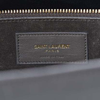 Saint Laurent Calfskin Crocodile Embossed Small Sac De Jour Fog 6 of 10