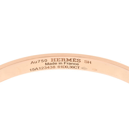 Hermes 18K Rose Gold Diamond PM Kelly Pave Bracelet SH 3 of 4