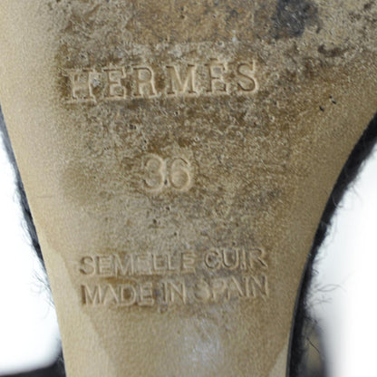 Hermes Espadrille Platform Wedge Sandals 36 Black 6 of 7