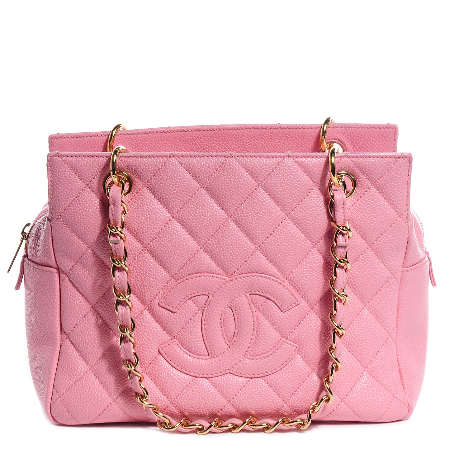 Caviar Quilted Petit Timeless Shopping Tote PTT Pink