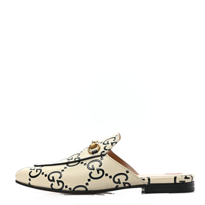 Gucci Azalea Calfskin GG Monogram Bi-Color Debossed Womens Princetown Slippers 39 White Black 1 of 9