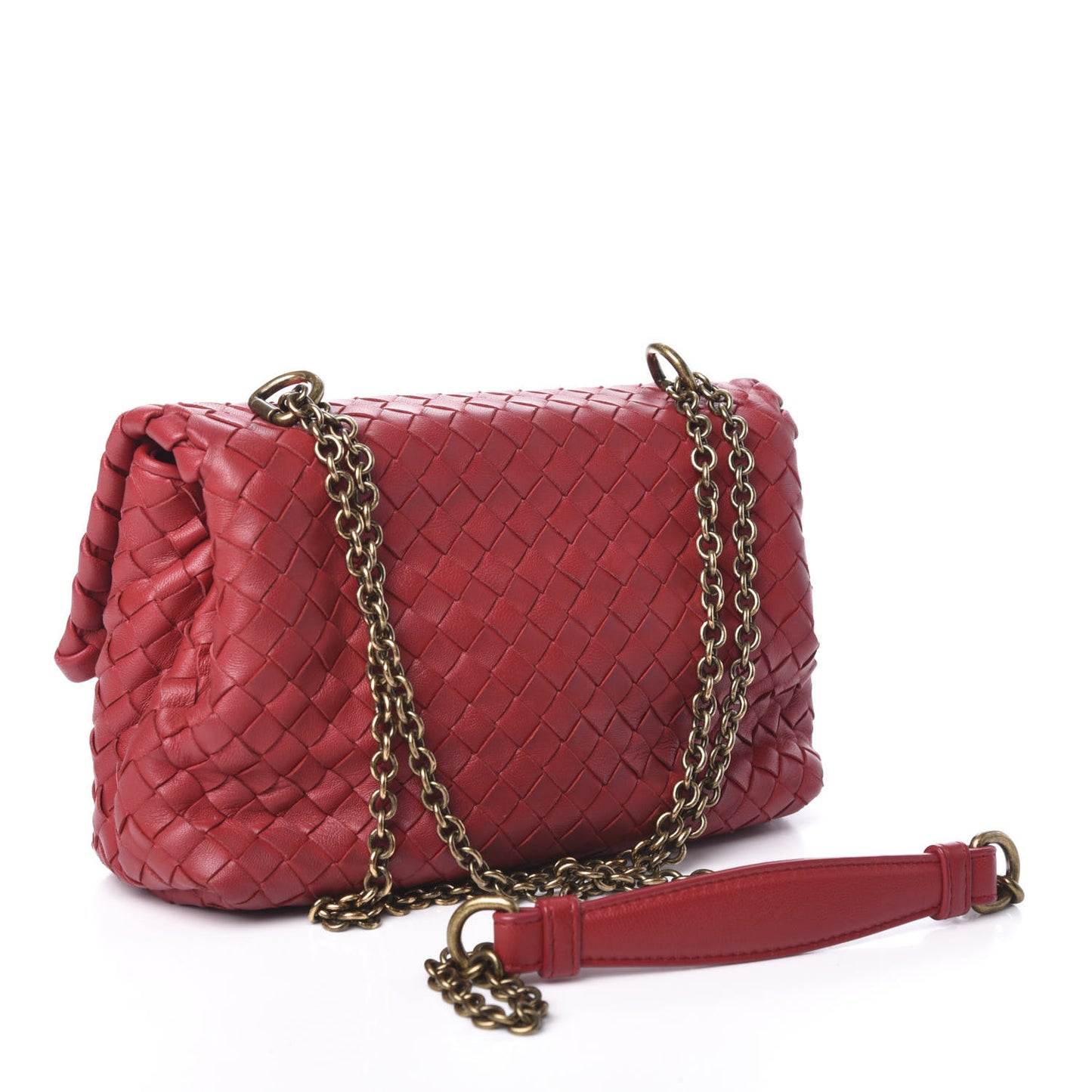 Nappa Intrecciato Baby Olimpia Shoulder Bag Vesuvio