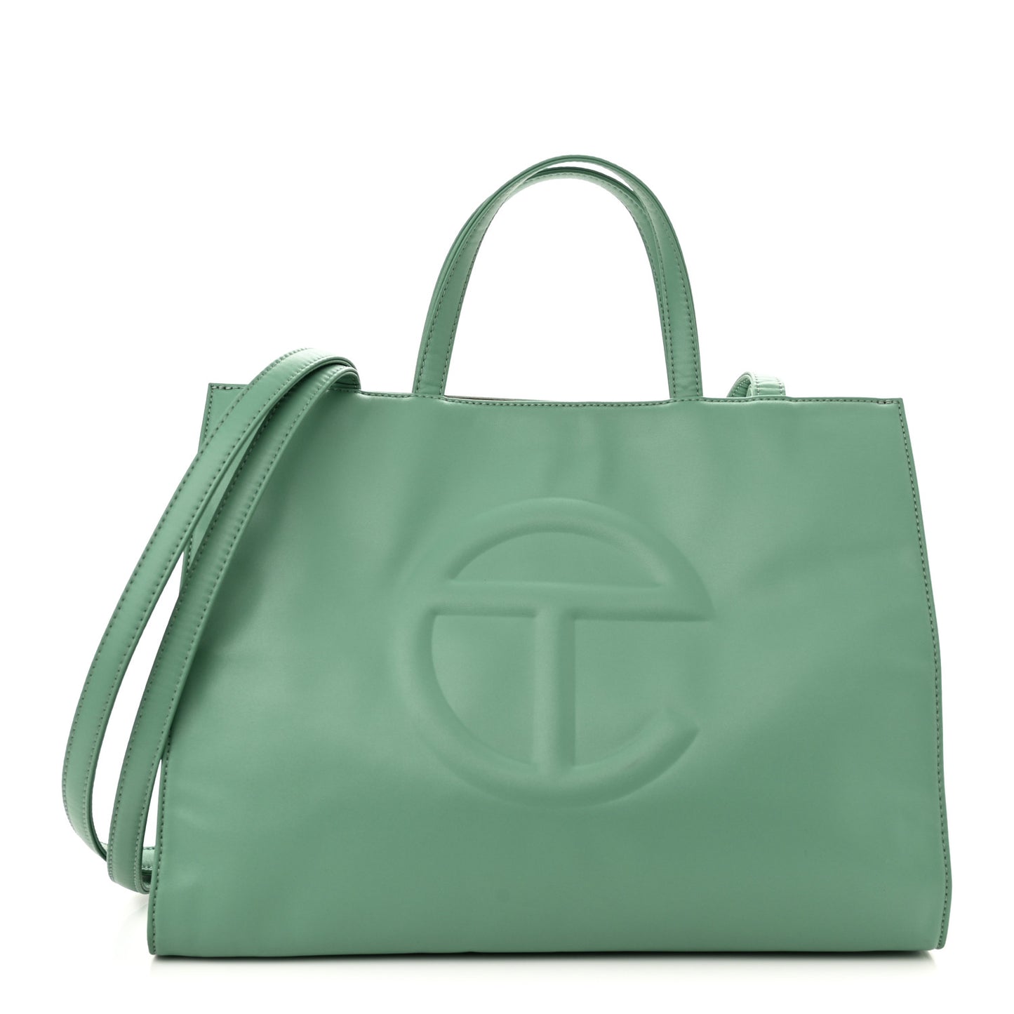 Vegan Leather Medium Shopping Bag Sage