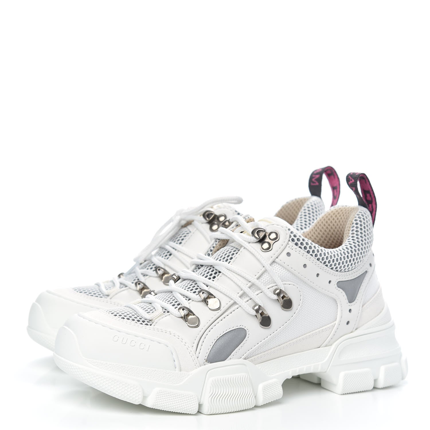 Gucci X SEGA Mesh Calfskin Suede Womens Flashtrek Sneakers 37 Great White 3 of 8