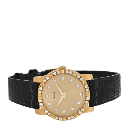 Piaget 18K Yellow Gold Alligator Diamond 25mm Dancer Quartz Watch 2 of 6