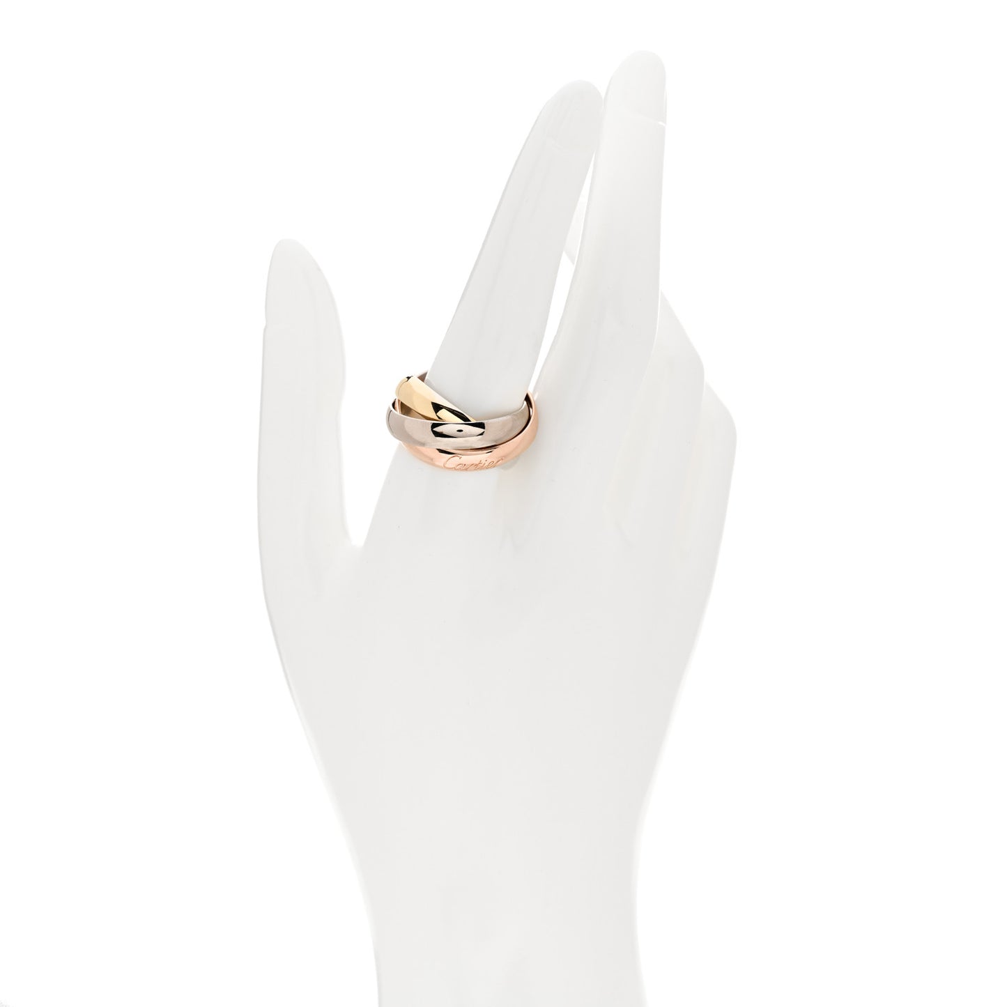18K Pink Yellow White Gold Large Trinity Ring 62 10