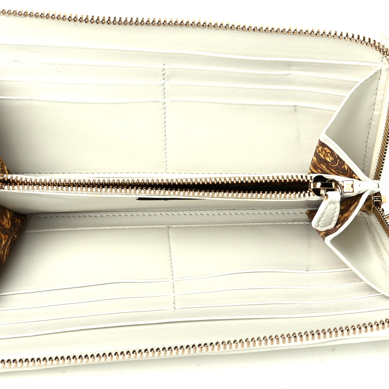 Versace Nappa Barocco Zip Around Wallet White 4 of 6