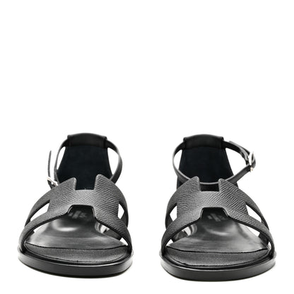 Hermes Epsom Santorini Sandals 36 Black 3 of 10