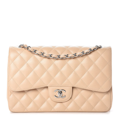 Chanel Caviar Quilted Jumbo Double Flap Beige Clair 1 of 13