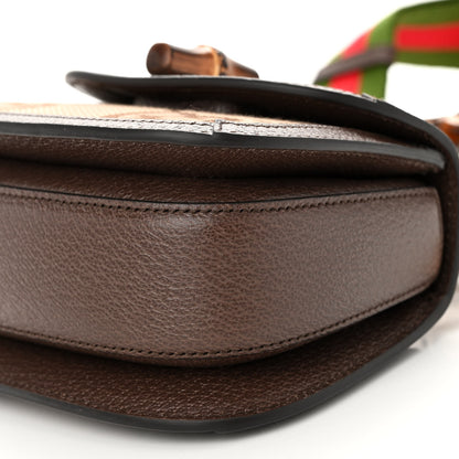 Gucci Monogram Jumbo GG Textured Dollar Calfskin Web Mini Bamboo 1947 Top Handle Bag Camel Ebony New Acero 9 of 9