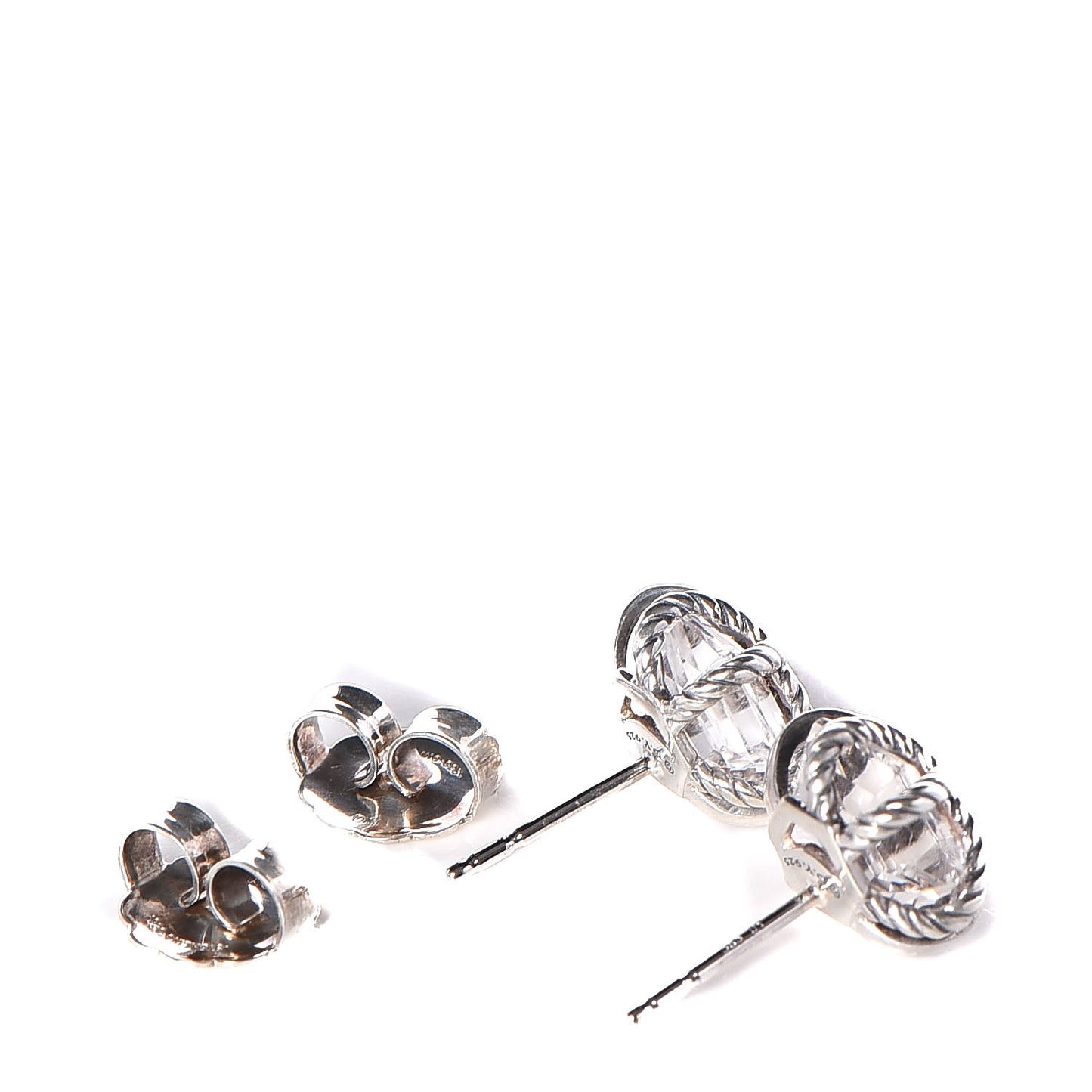 Sterling Silver Diamond Crystal 10mm Cable Wrap Earrings