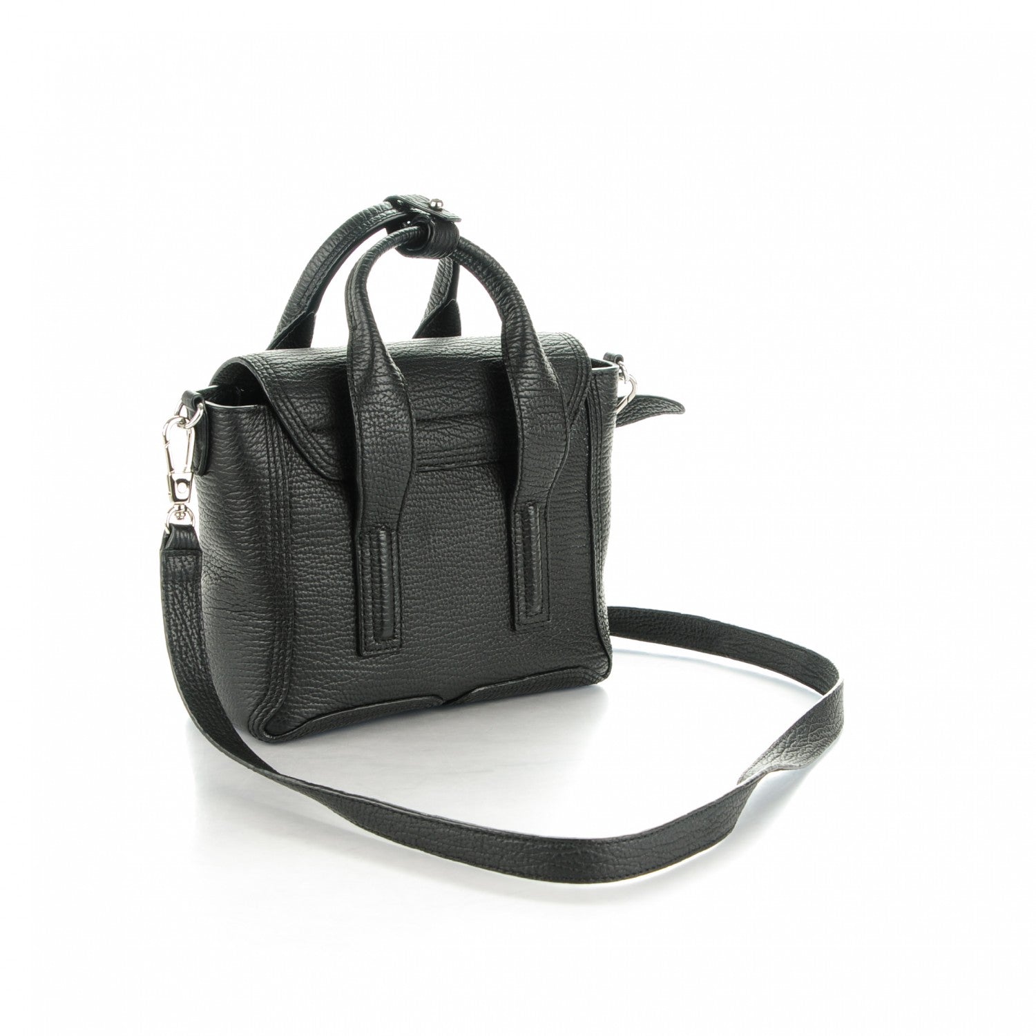 3.1 Phillip Lim 3.1 Textured Calfskin Mini Pashli Satchel Black 3 of 8