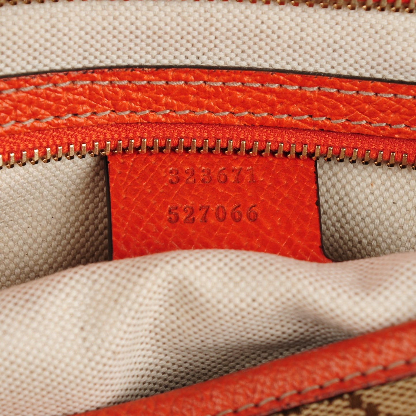 Monogram Medium Bree Zippered Tote Beige Orange
