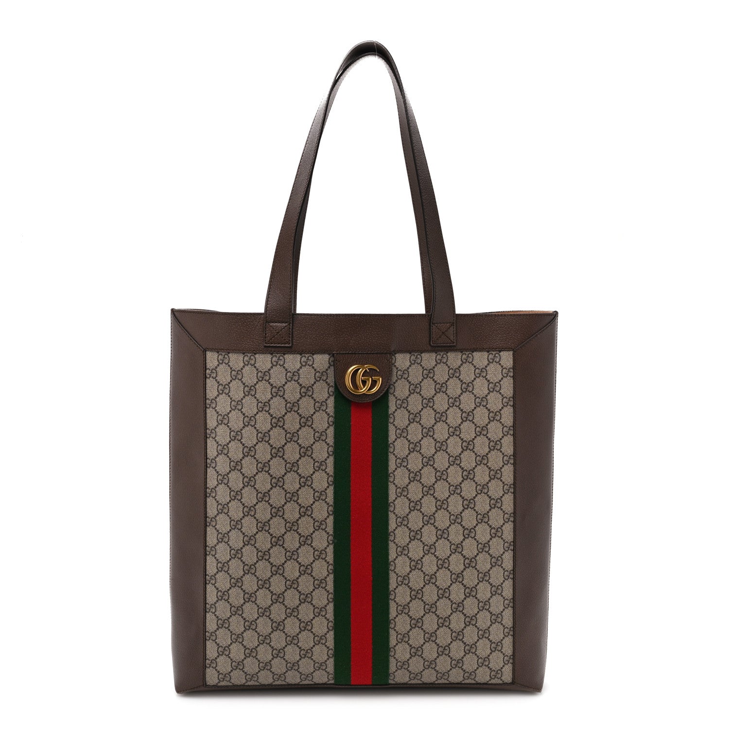 Gucci GG Supreme Monogram Web Large Ophidia Vertical Shopping Tote Brown 3 of 13