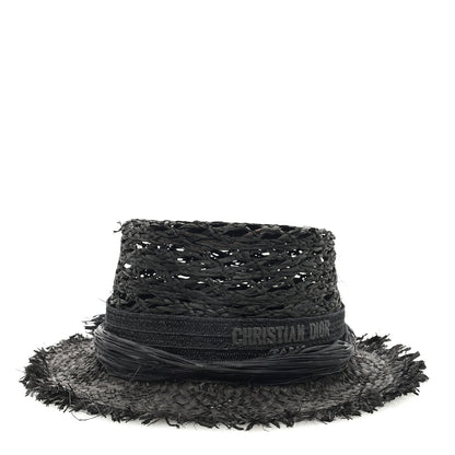 Christian Dior Straw Beach Hat 58 Black 1 of 8