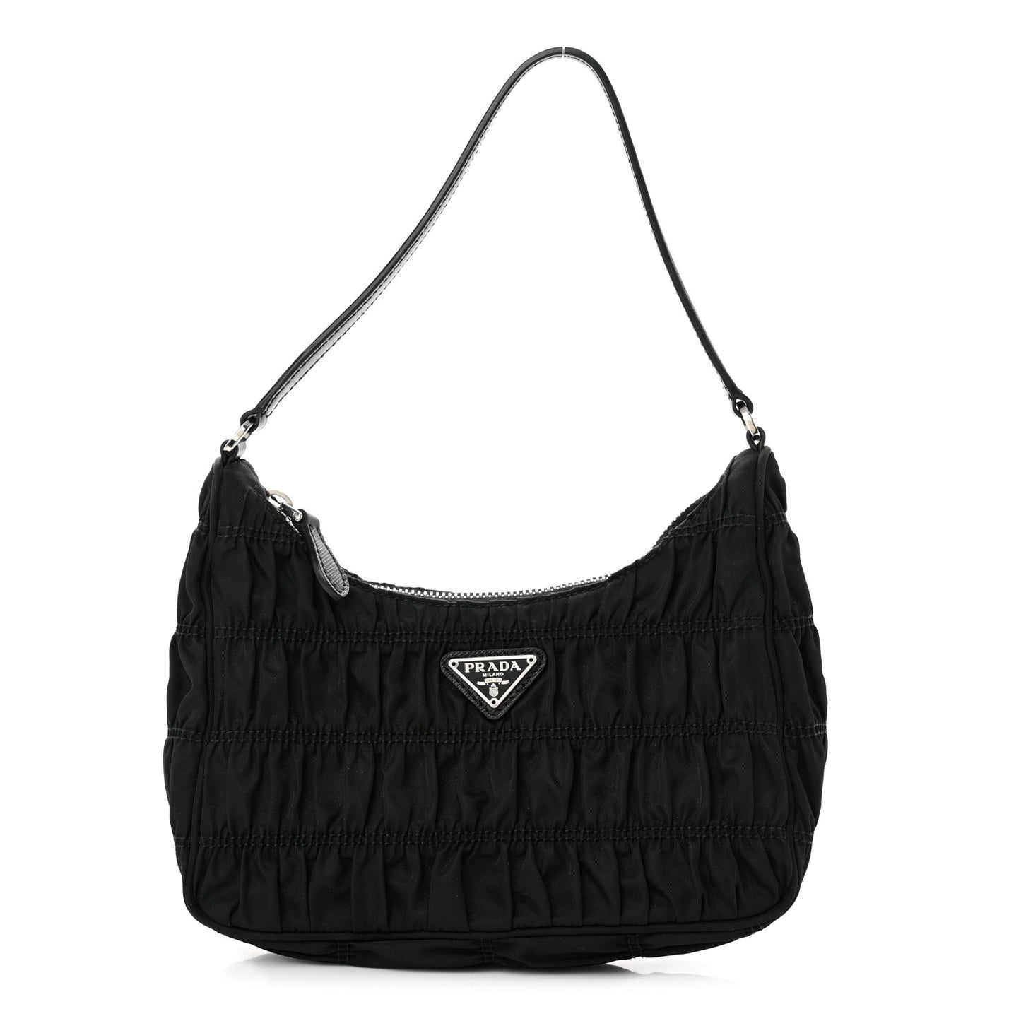 Tessuto Nylon Gaufre Shoulder Bag Black