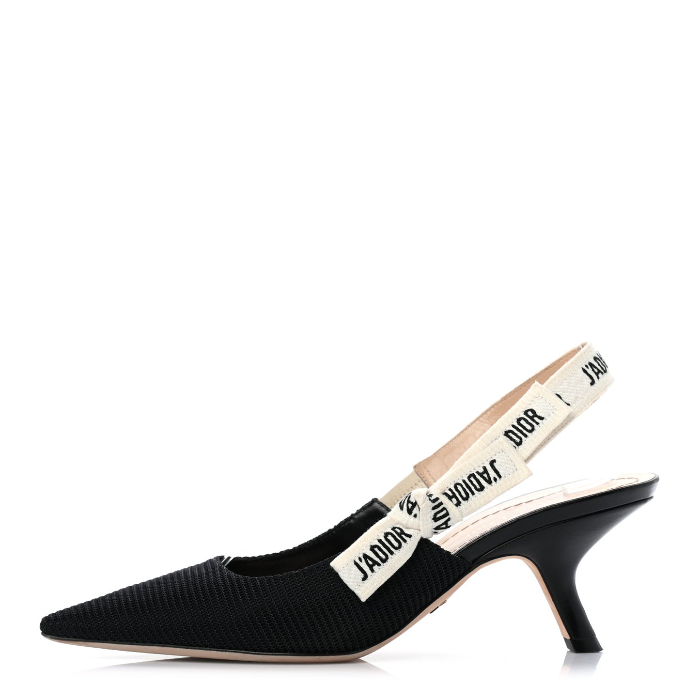 Technical Canvas Ribbon J Adior Slingback 65mm Pumps 37.5 Black