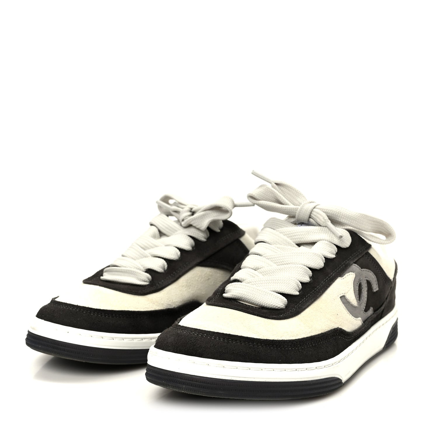 Suede Kidskin Womens CC Sneakers 37.5 Black White