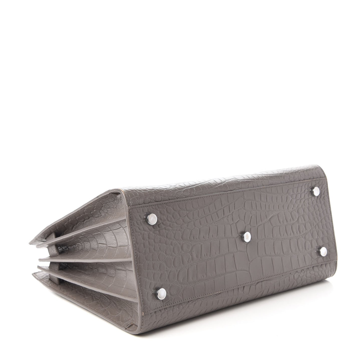 Calfskin Crocodile Embossed Small Sac De Jour Fog