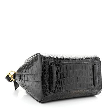 Givenchy Calfskin Crocodile Embossed Mini Antigona Black 4 of 12