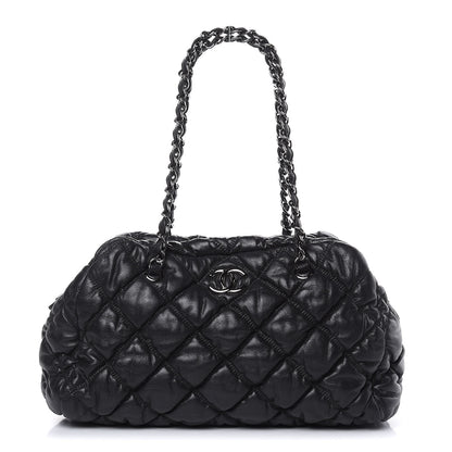 Chanel Lambskin Bubble Quilt Bowler Black 1 of 15