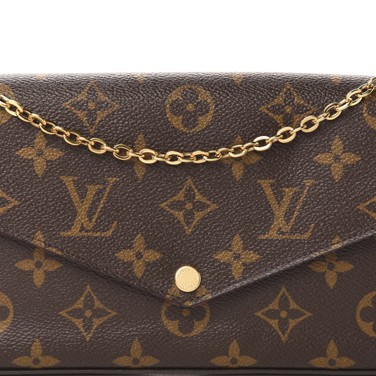 Monogram Pochette Felicie Chain Wallet Fuchsia