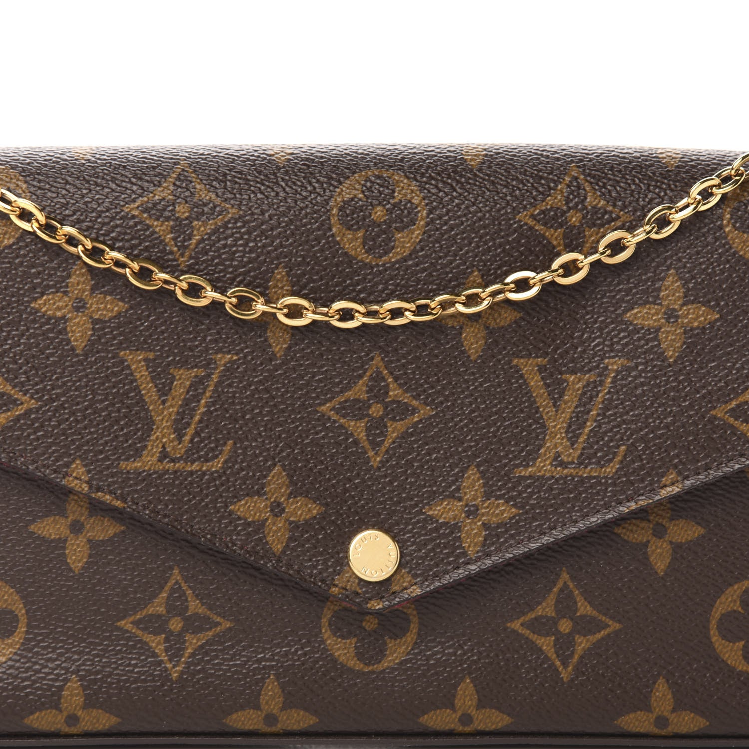 Louis Vuitton Monogram Pochette Felicie Chain Wallet Fuchsia 14 of 14