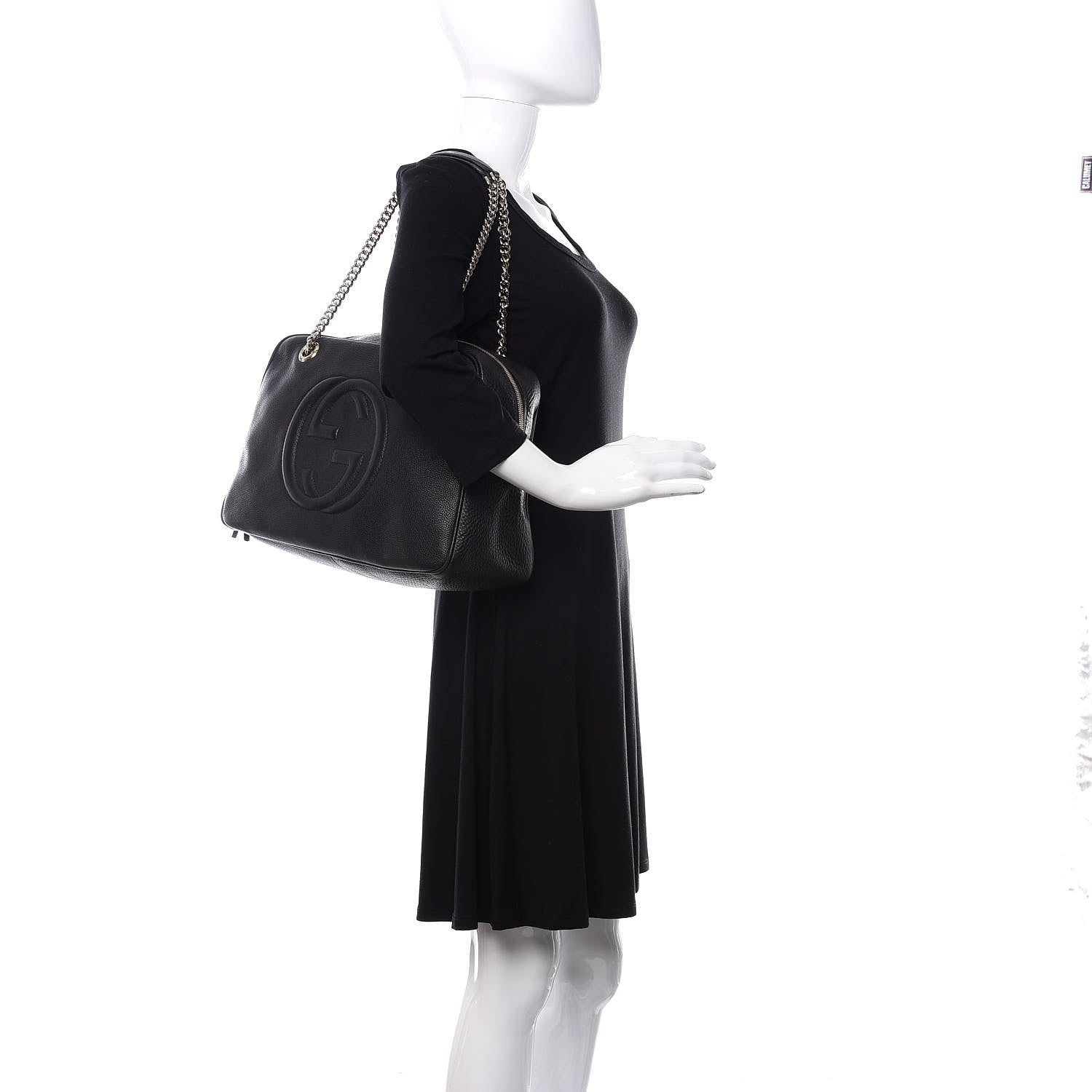 Gucci Pebbled Calfskin Medium Soho Bowler Black 2 of 9