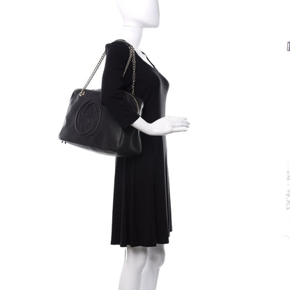 Gucci Pebbled Calfskin Medium Soho Bowler Black 2 of 9