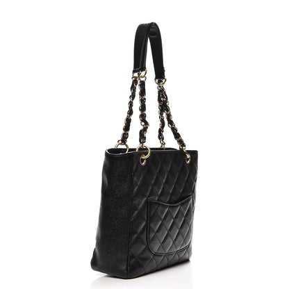 Chanel Caviar Quilted Petit Shopping Tote PST Black 3 of 11
