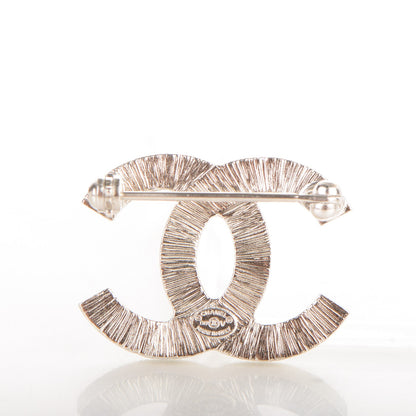 Chanel Baguette Crystal CC Brooch Silver 3 of 4
