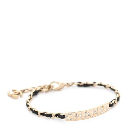 Chanel Metal Lambskin Crystal Sergeant Chanel Bracelet Gold 1 of 6
