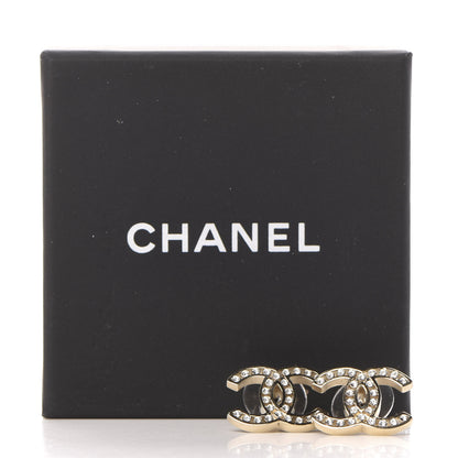 Chanel Crystal CC Large Earrings Gold 5 of 5