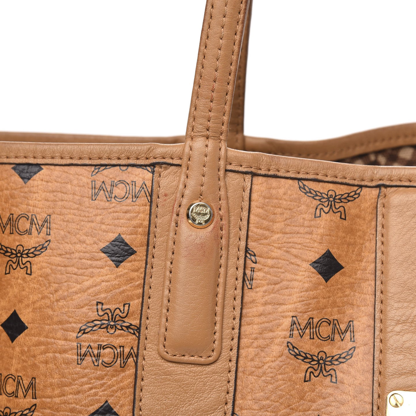 Visetos Medium Liz Reversible Shopper Tote Cognac