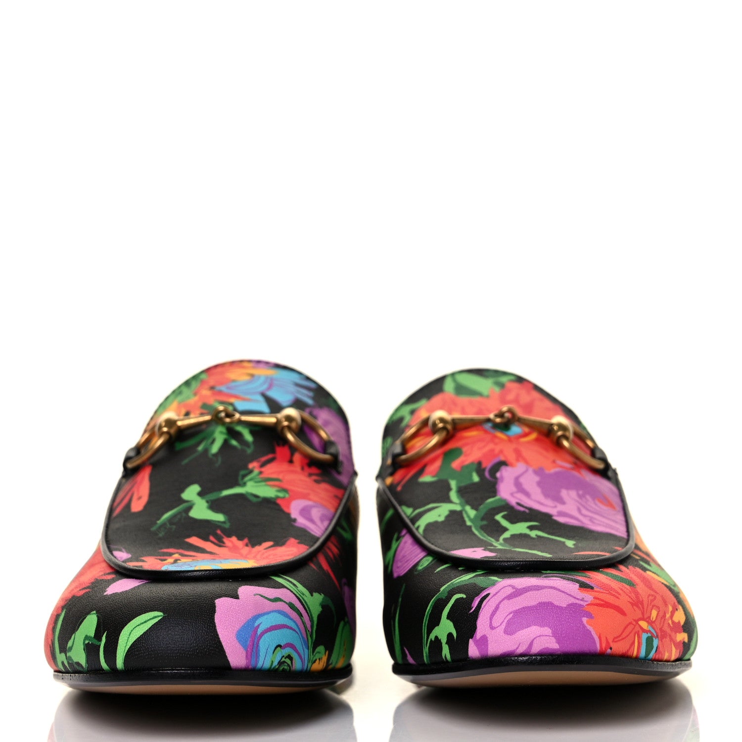 Gucci X KEN SCOTT Canvas Infinity Jenni Women's Princetown Slippers 36 Black Pink 2 of 10