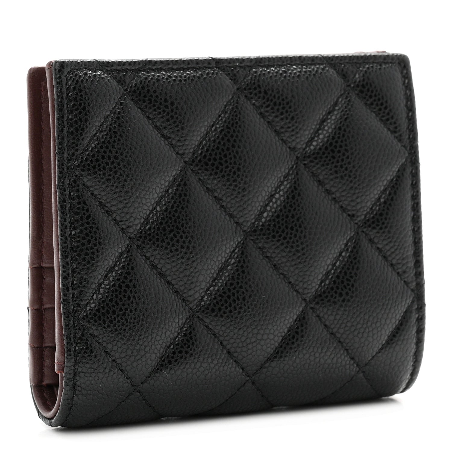 Chanel Caviar Quilted Compact Bifold Wallet Black 3 of 9