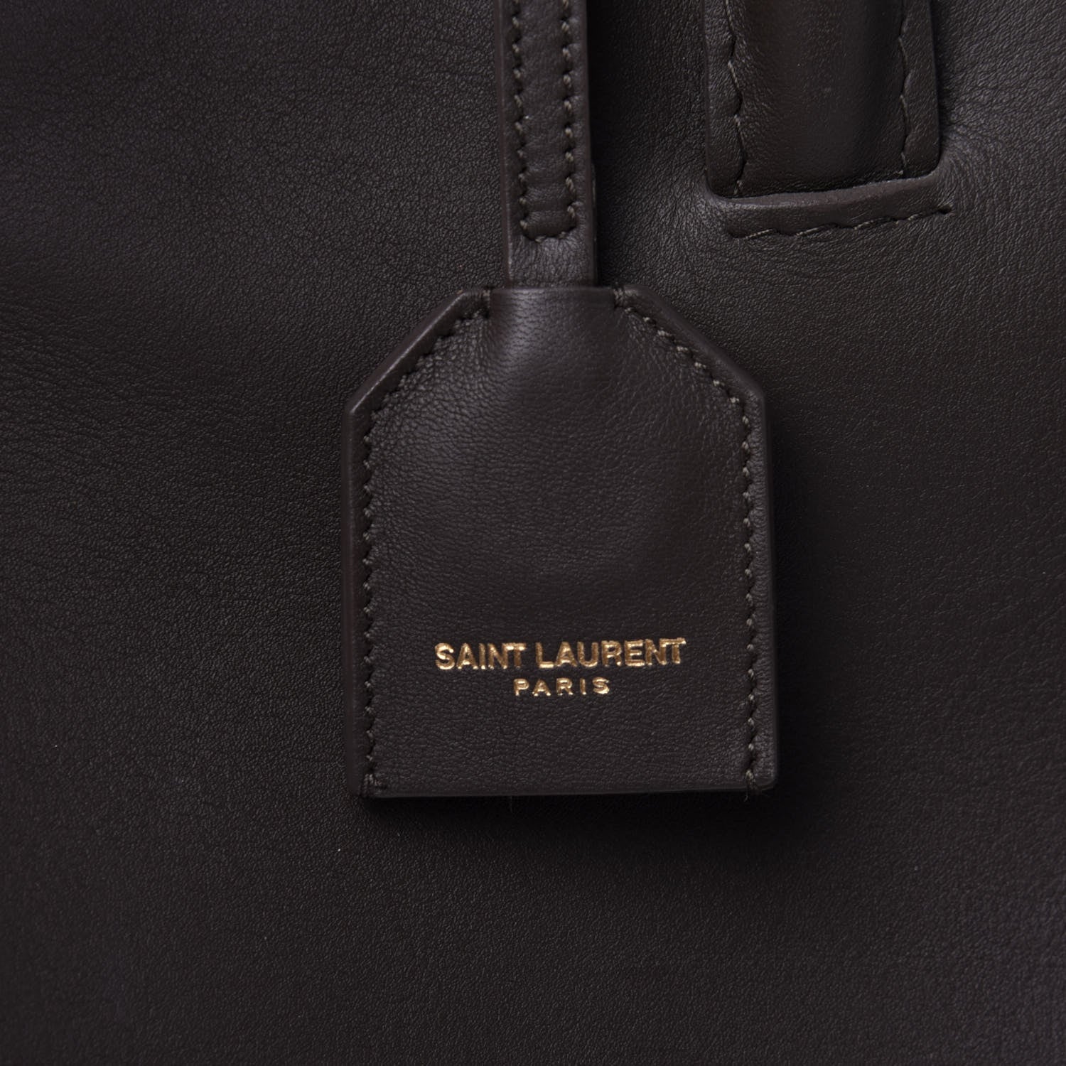 Saint Laurent Calfskin Suede Small Monogram Downtown Cabas Earth 12 of 12